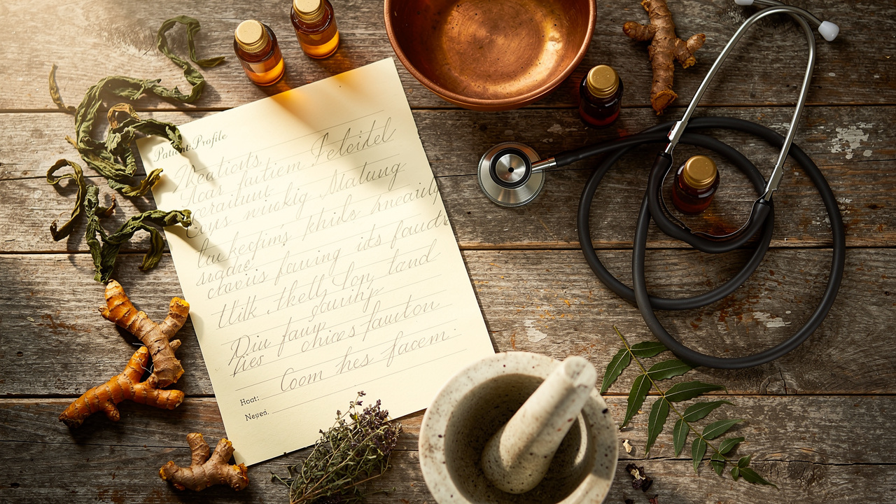 Ayurvedic patient profile tools with herbs and oils