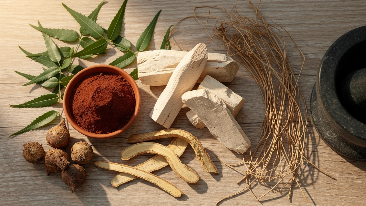 Classical Ayurvedic herbs for baby powder formulation