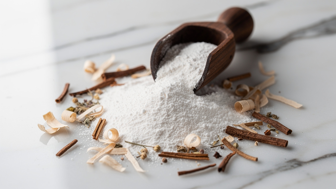 Arrowroot powder and corn starch as natural talc alternatives